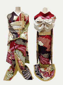 リメイクした総柄の引き振袖