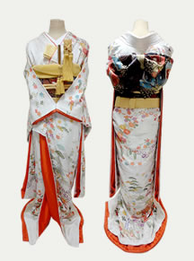 リメイクした白色の引き振袖