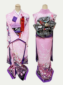 リメイクした薄紫の引き振袖