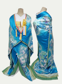 リメイクした水色の色打掛