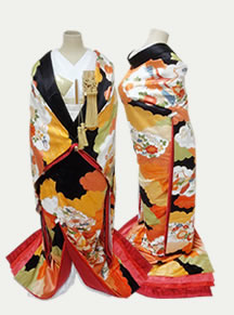 リメイクした橙色の色打掛