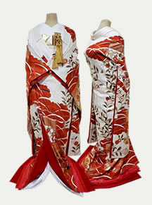 リメイクしたオレンジ色の色打掛