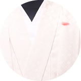 口紅がついた白紋付