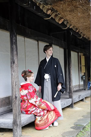 飛騨の里で外国人の結婚式