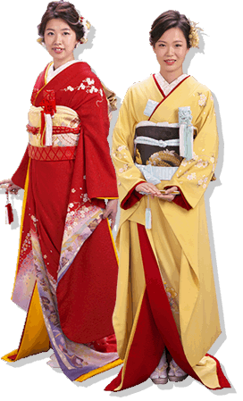 成人式の振袖をリメイクした引き振袖