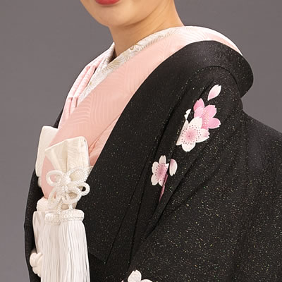 掛下用さし衿を付ける前のリメイク色打掛