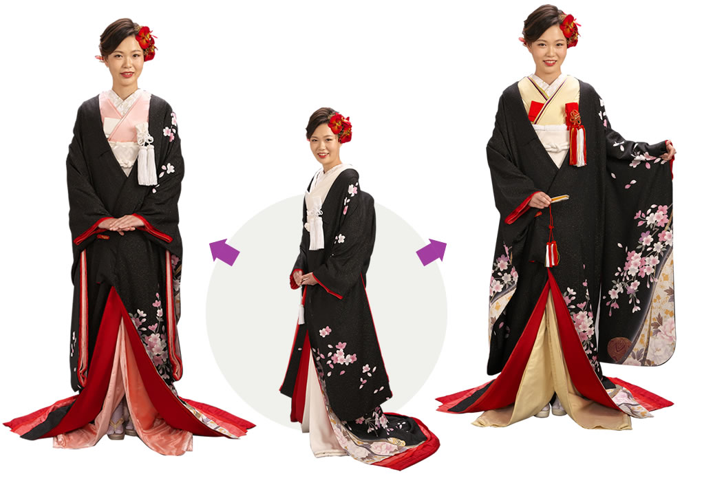 コーディネートを変えたリメイク色打掛