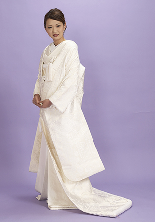 白無垢松と藤柄の西陣織物