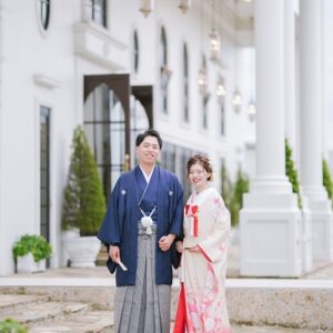 リメイク打掛を着た花嫁と花婿