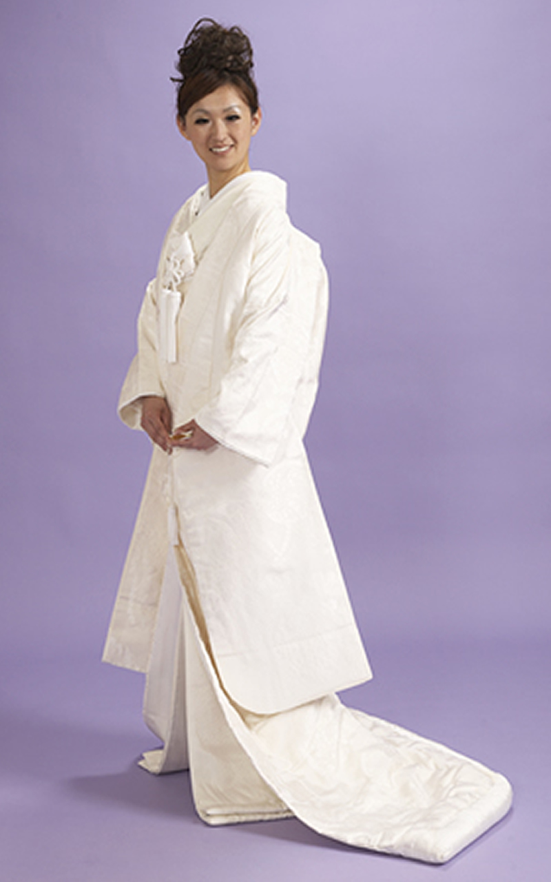 白無垢レンタル　丸紋に蝶々・松柄の唐織