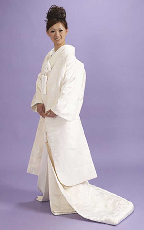 白無垢レンタル　丸紋に蝶々・松柄の唐織