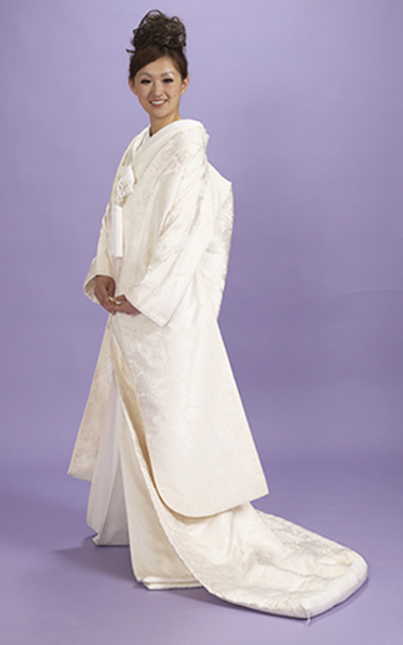 白無垢レンタル　鴦に花輪・四季花柄の唐織