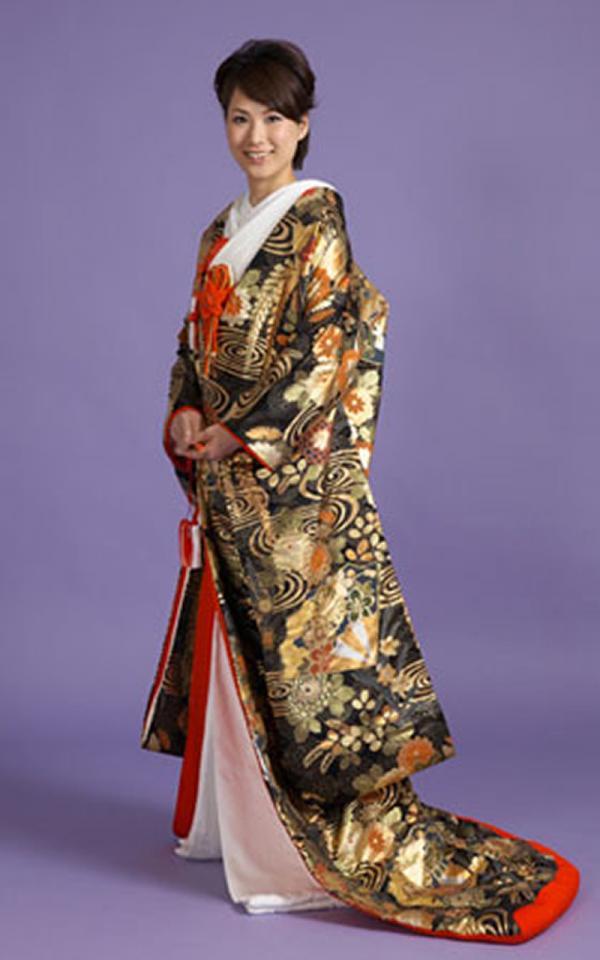 黒地金彩友禅色打掛レンタル