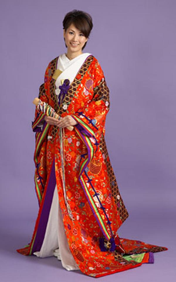 十二単風朱赤色打掛レンタル