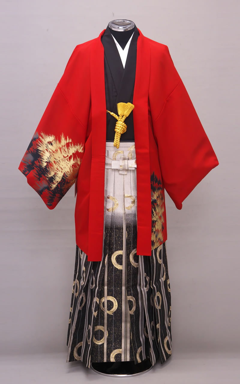 紅緋に飛翔する鷲の紋付レンタル