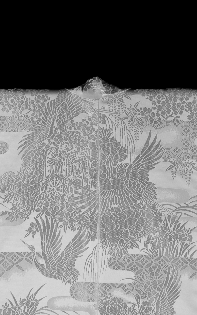 販売白無垢 寿鶴彩花紋