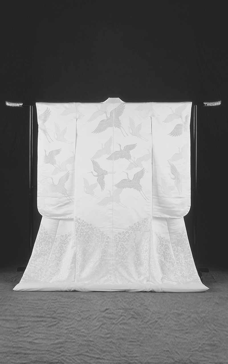 販売白無垢 梅花飛鶴紋