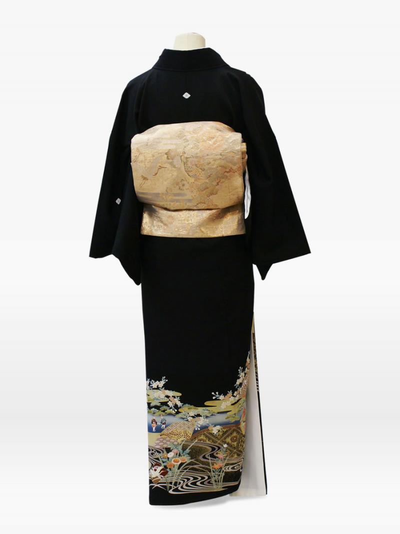 扇・りんどうの黒留袖