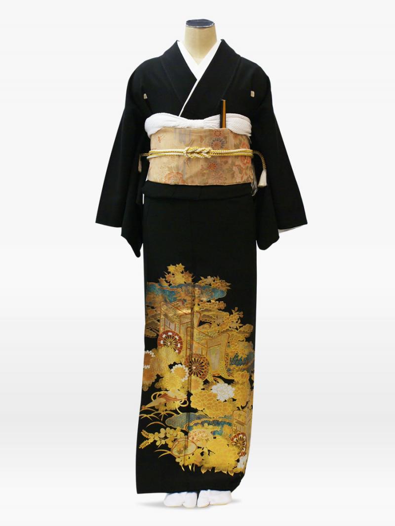 金箔使用御所車の黒留袖