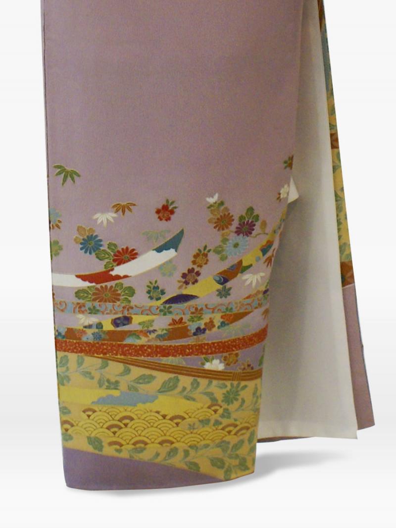 薄紫グレー色のノシメ柄の色留袖