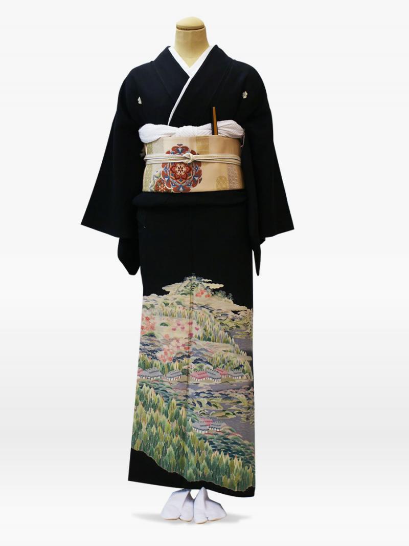 手描き友禅紅葉狩り黒留袖