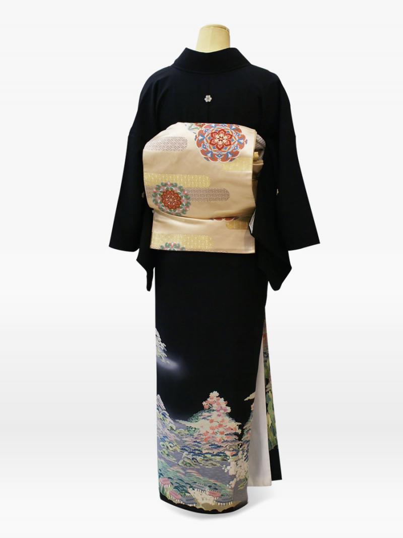 手描き友禅紅葉狩り黒留袖