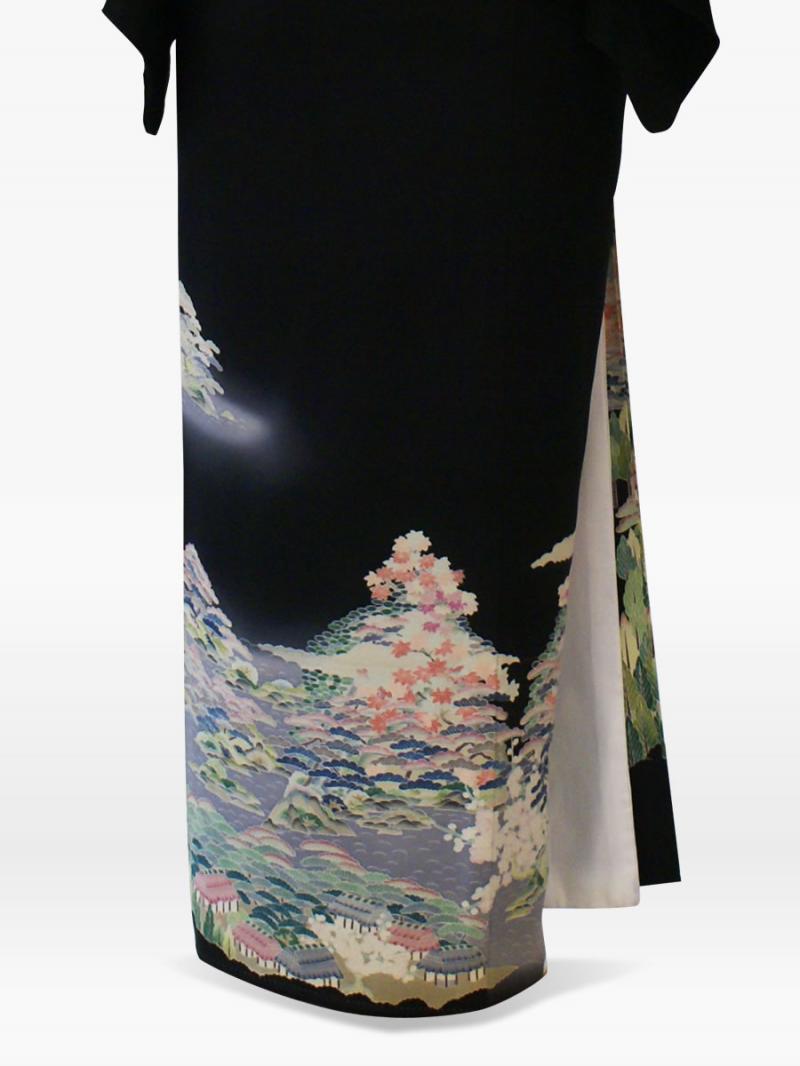 手描き友禅紅葉狩り黒留袖