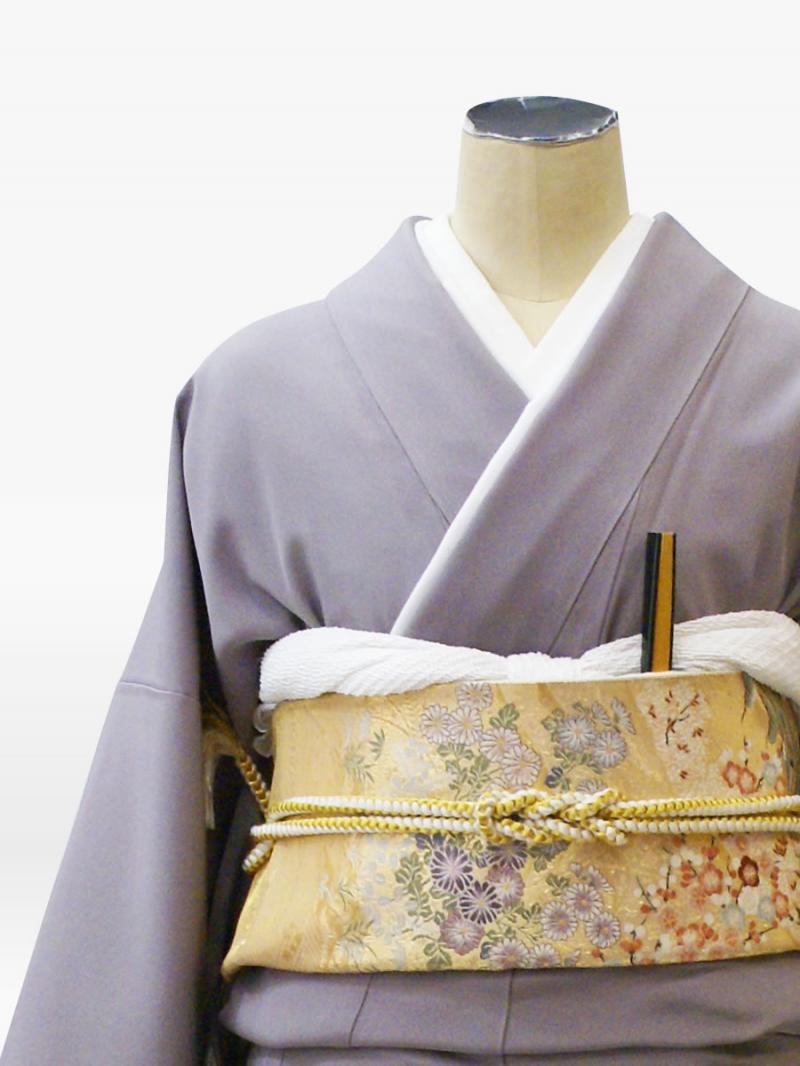 藤色の自然風景文様の色留袖